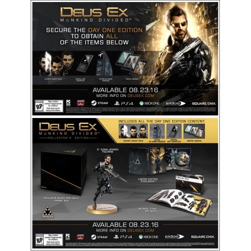 Deus Ex Mankind Divided Collector S Edition Games Edição De Colecionador Acessórios Para